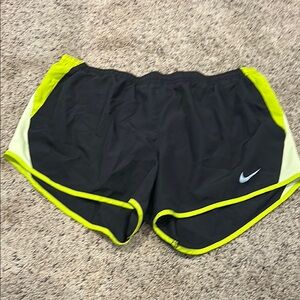 Nike Black and Yellow Athletic Shorts with Dynamic Design